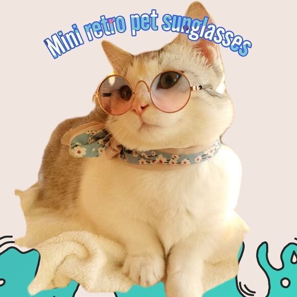 ⛔️CLEARANCE⛔️ Mini Retro Pet Sunglasses - Picture 2 of 15